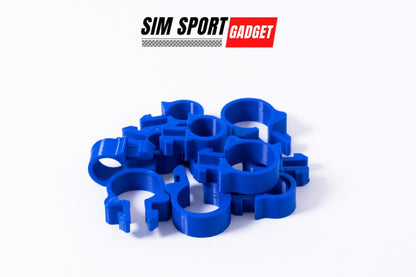 Blue plastic clamps on a white background with 'SIM Sport Gadget' branding.