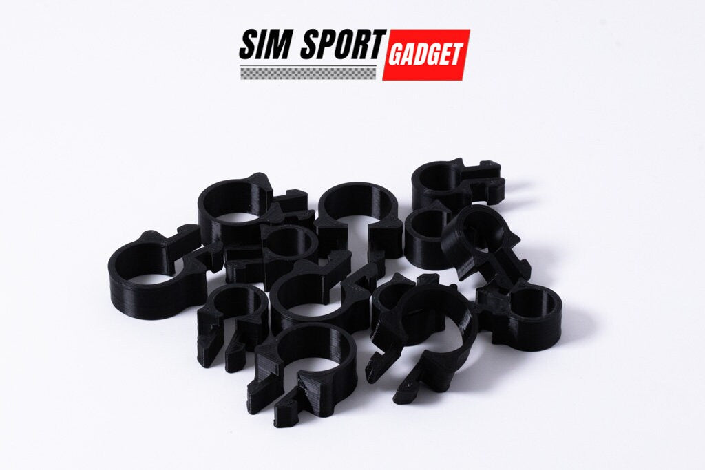 Black plastic clips on a white background with 'SIM Sport Gadget' branding.