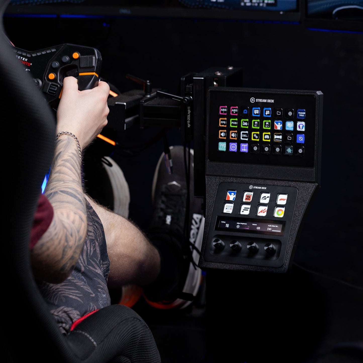 SimSportGadget Stream Deck XL and Plus Combo Console Mount – adjustable side angle positioning