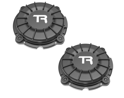 Two black mechanical components with 'TR' logo on a white background