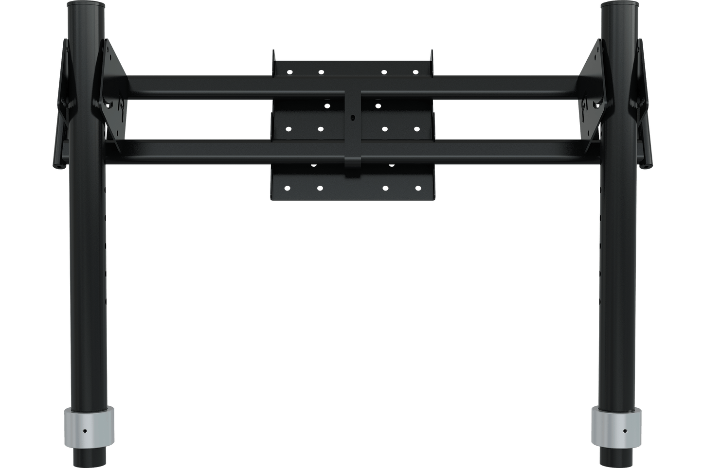 Black metal stand on a white background