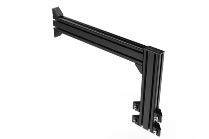 Black metal bracket on a white background
