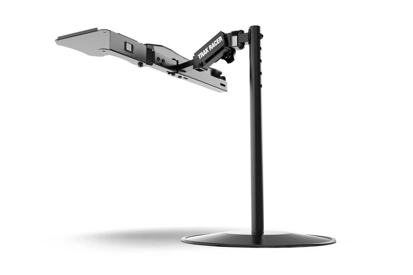 Black stand with a flat platform on a transparent background