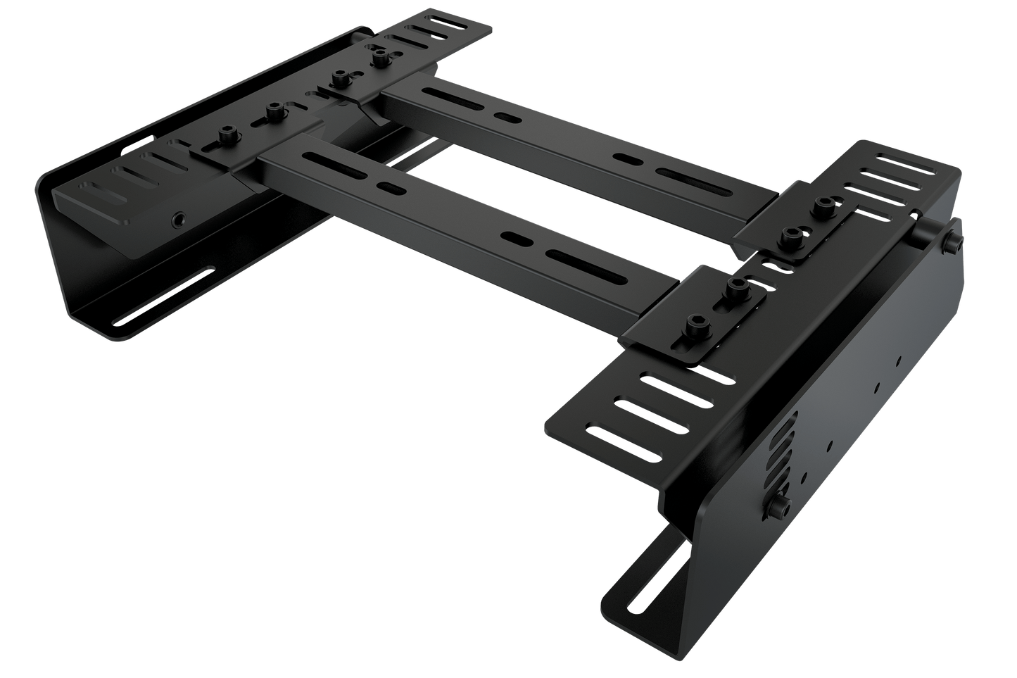 Black TV wall mount on a transparent background