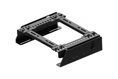 Black metal bracket on a white background