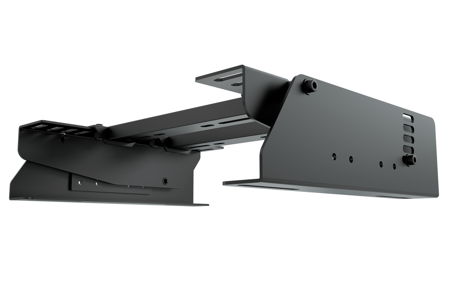 Black metal bracket on a transparent background