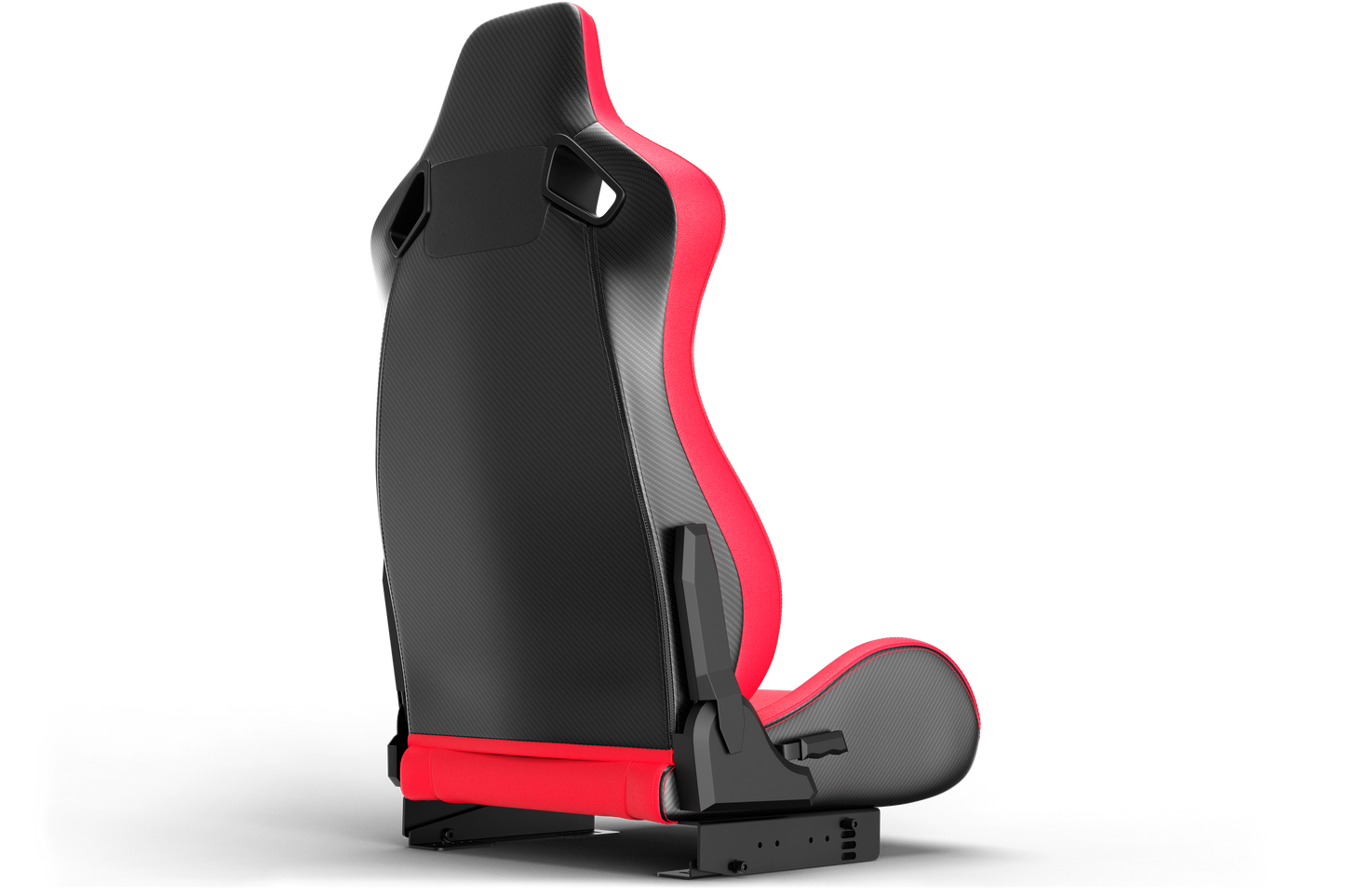 Black and red car seat on a white background