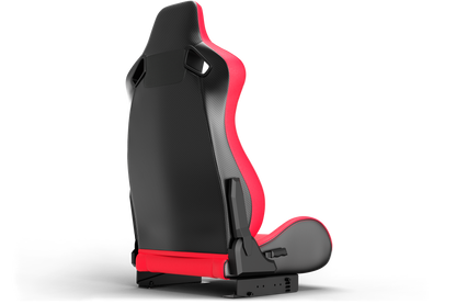 Black and red car seat on a white background