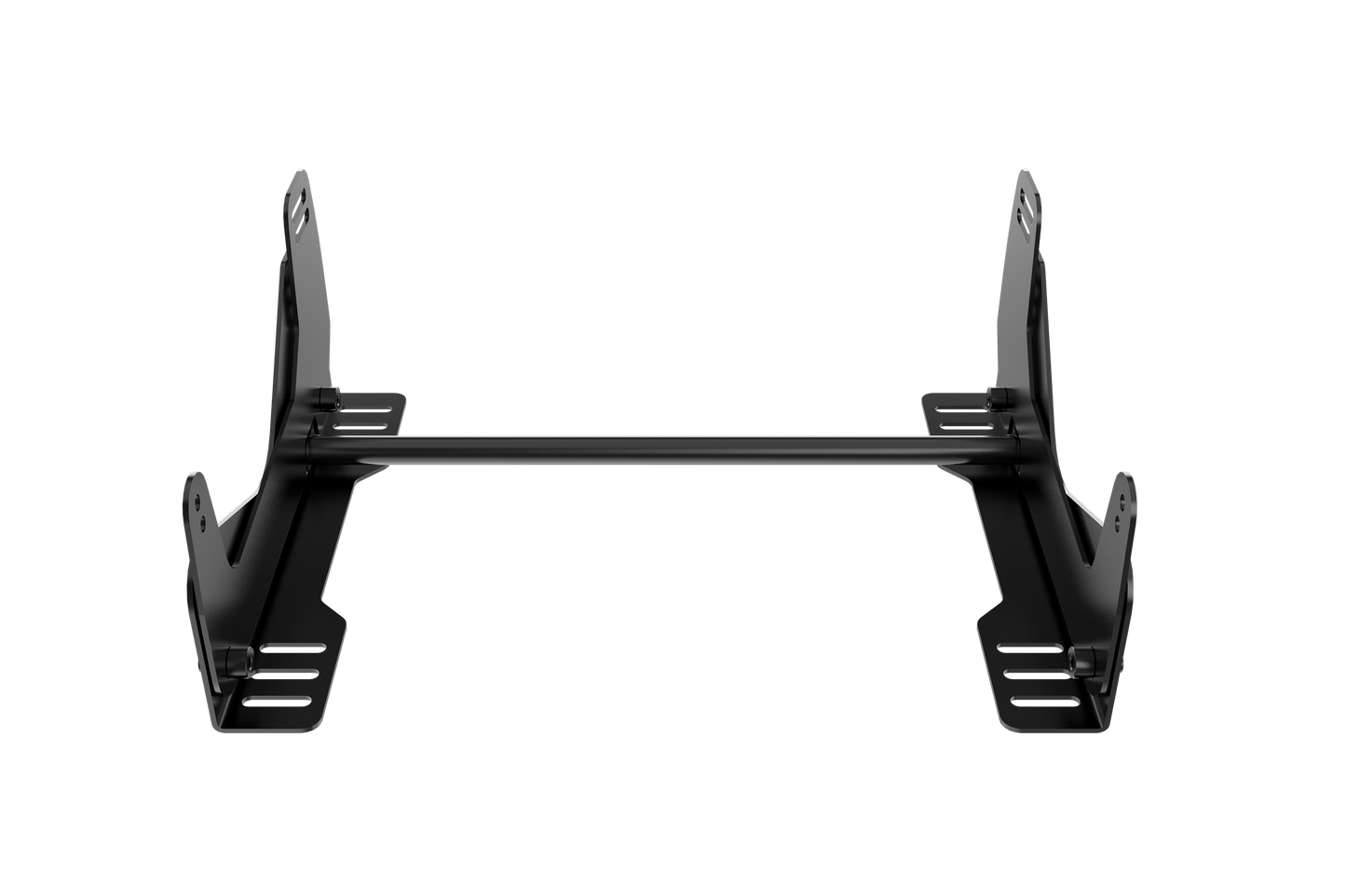 Black metal bracket on a transparent background