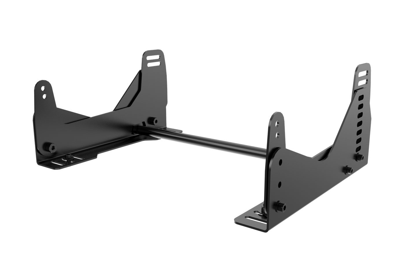 Black metal bracket on a transparent background