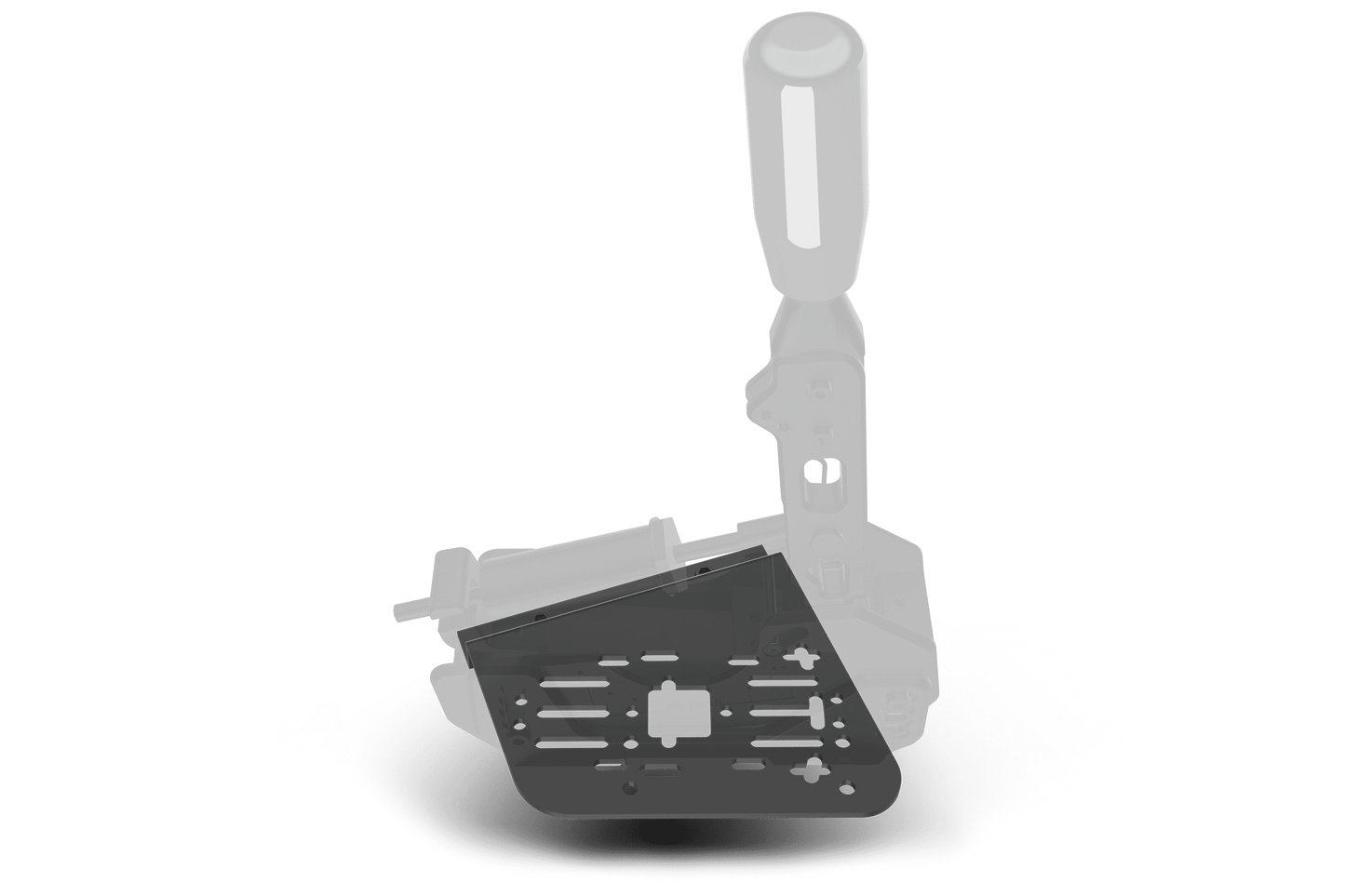 Black joystick and base on a green background