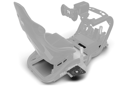Black gaming chair with attached camera on a transparent background