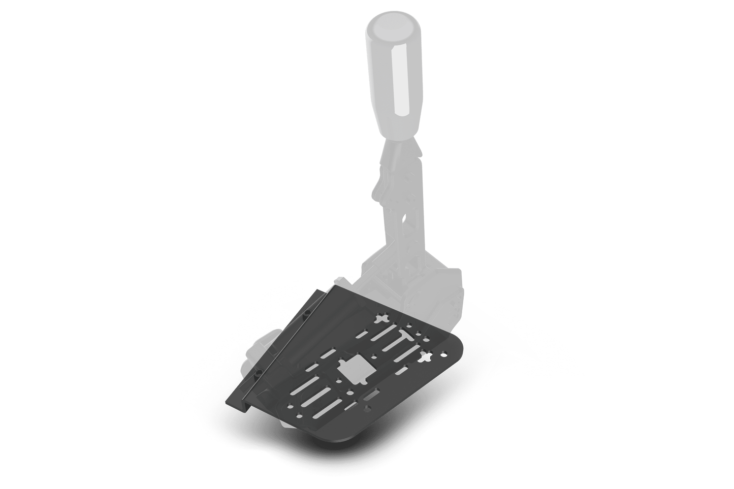 Joystick and pedal set on a green background