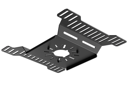 Black metal bracket on a white background