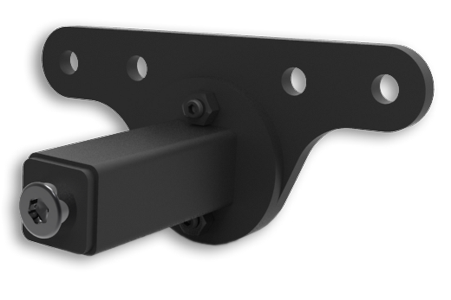 Black metal bracket on a white background