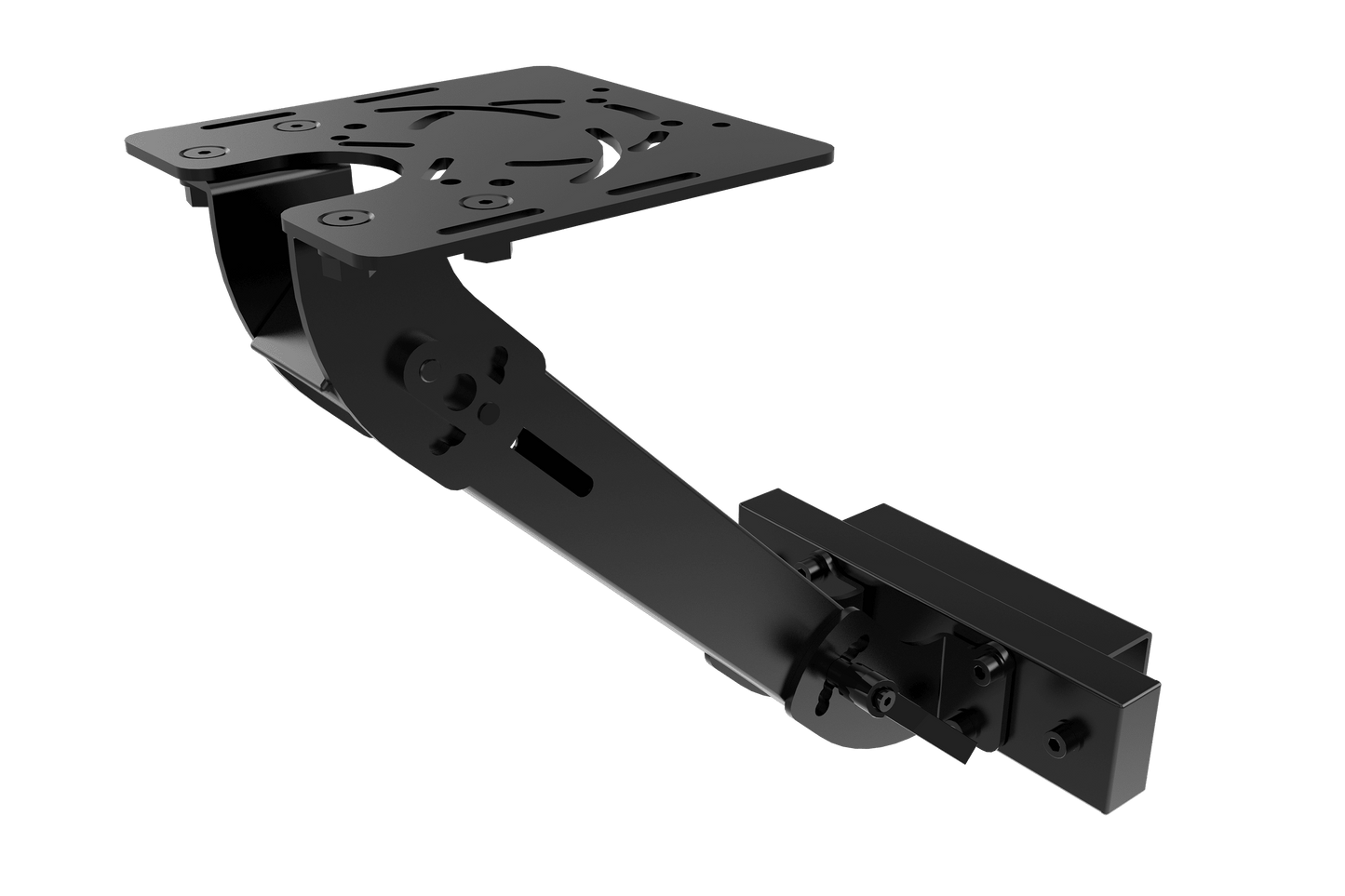 Black metal bracket on a transparent background
