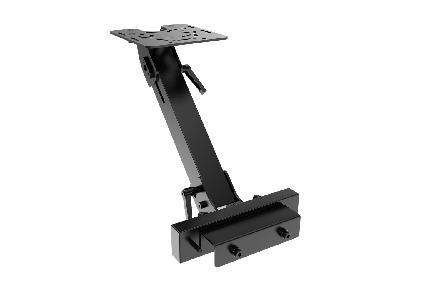 Black metal bracket on a transparent background