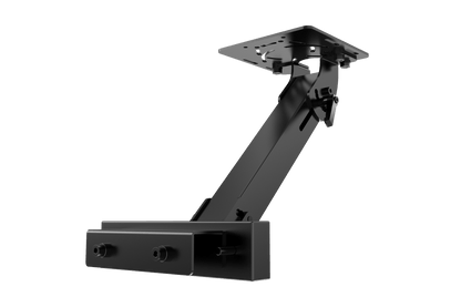 Black ceiling mount bracket on a transparent background