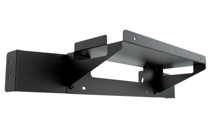 Black metal bracket on a white background
