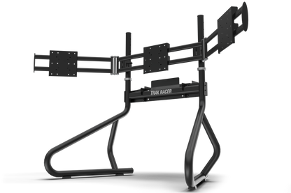 Black crossbow stand with 'Trax Racer' branding on a white background