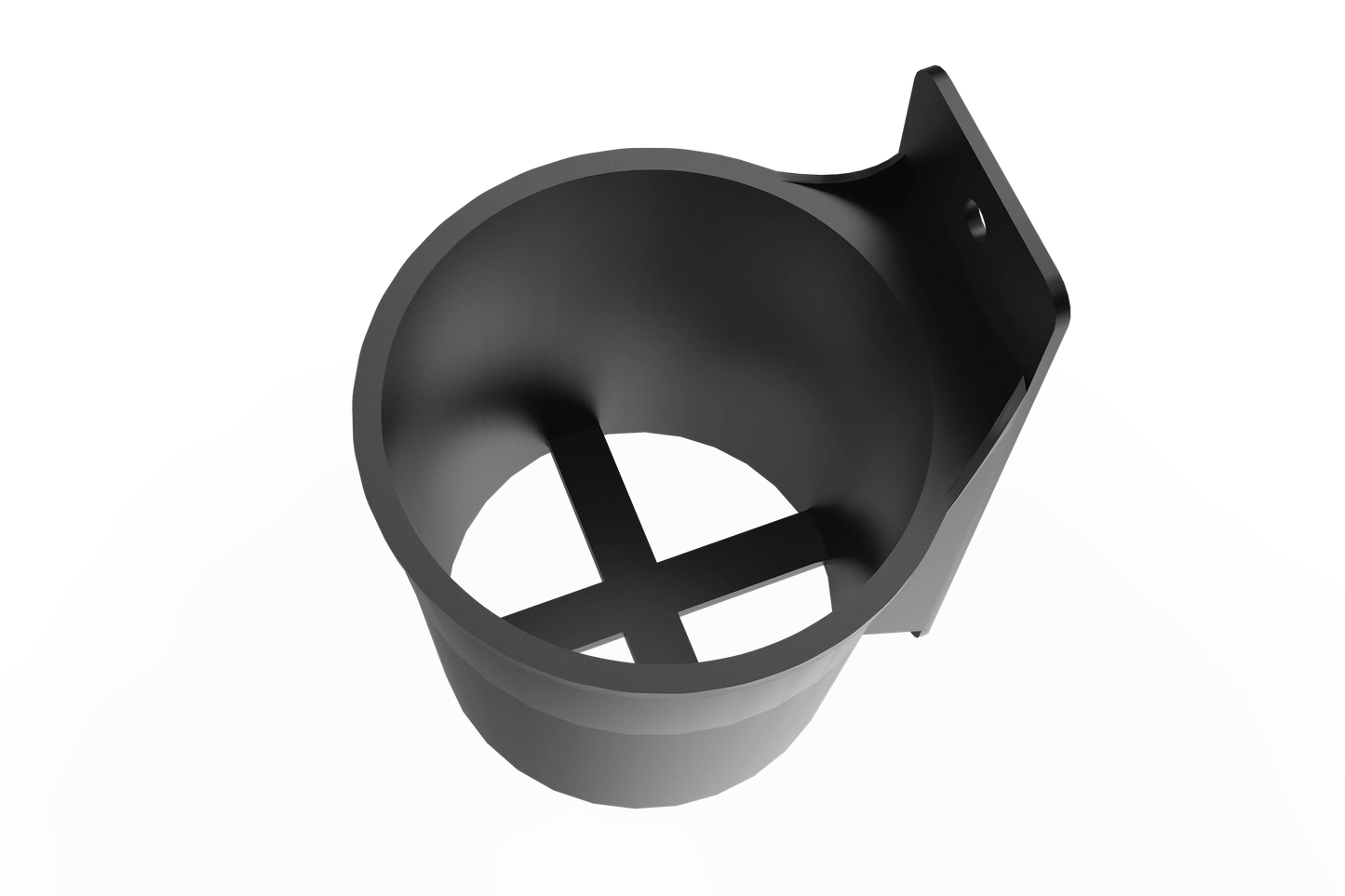 Black cup holder on a white background