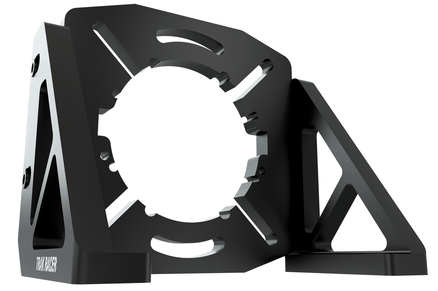 Black metal bracket on a transparent background