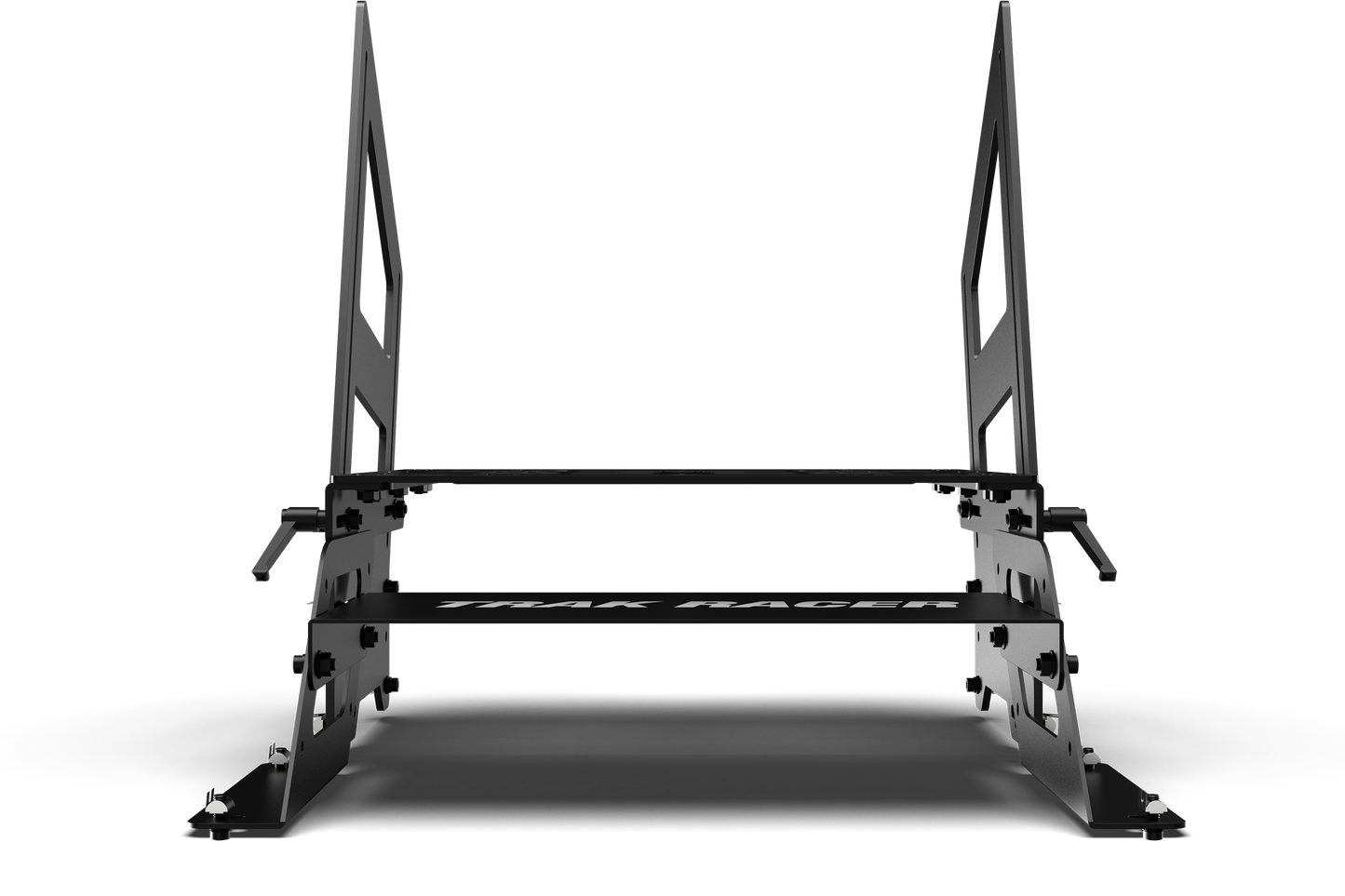 Black squat rack on a white background