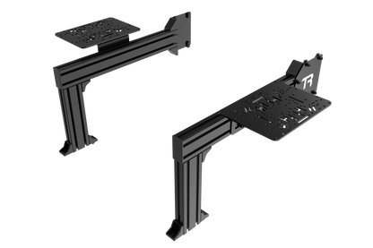Black metal bracket or stand on a white background