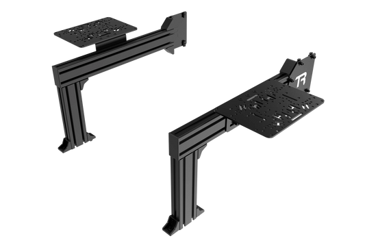 Black metal bracket or stand on a white background