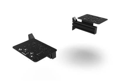 Three black computer motherboards on a transparent background