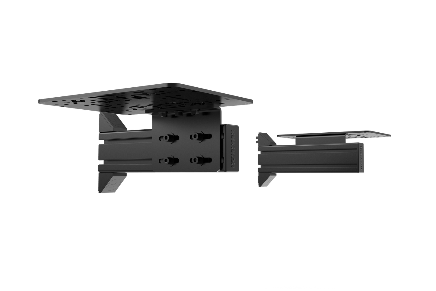 Black metal bracket on a transparent background