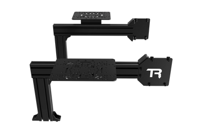 Black camera stabilizer with a brand logo on a white background