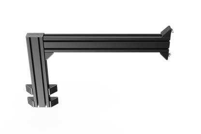 Black metal bracket on a white background