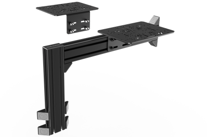Black metal bracket on a white background