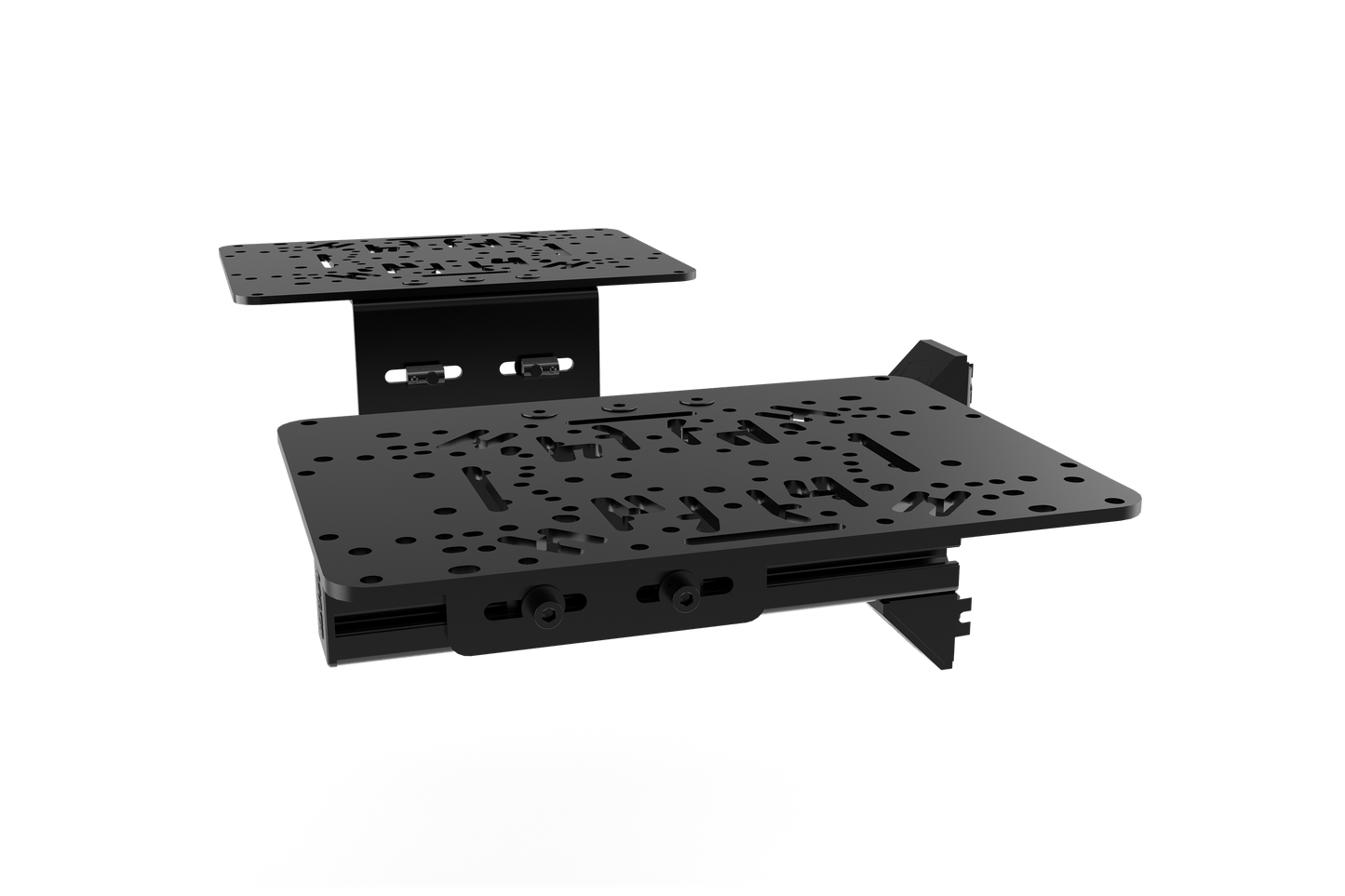 Black metal bracket on a transparent background