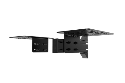 Black metal brackets on a transparent background