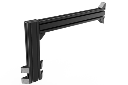 Black metal bracket on a white background
