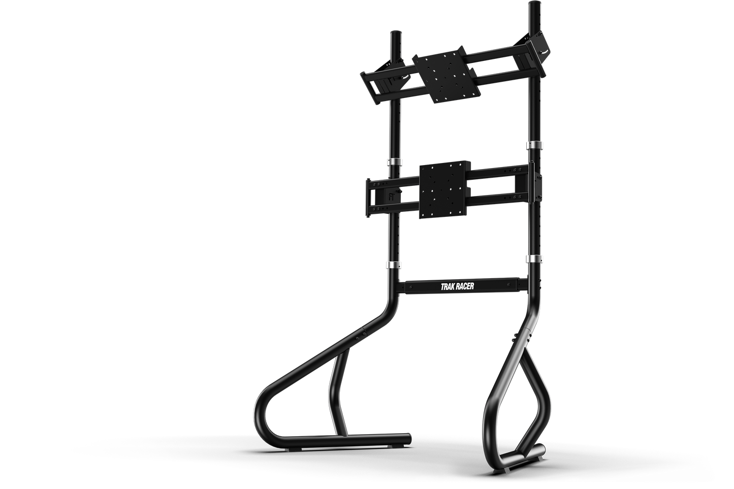 Black metal tree stand on a white background