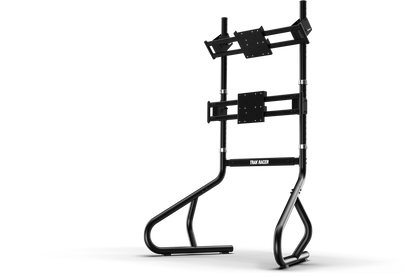 Black metal tree stand on a white background