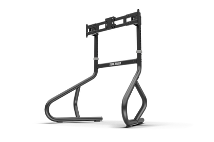 Black metal bike rack on a white background