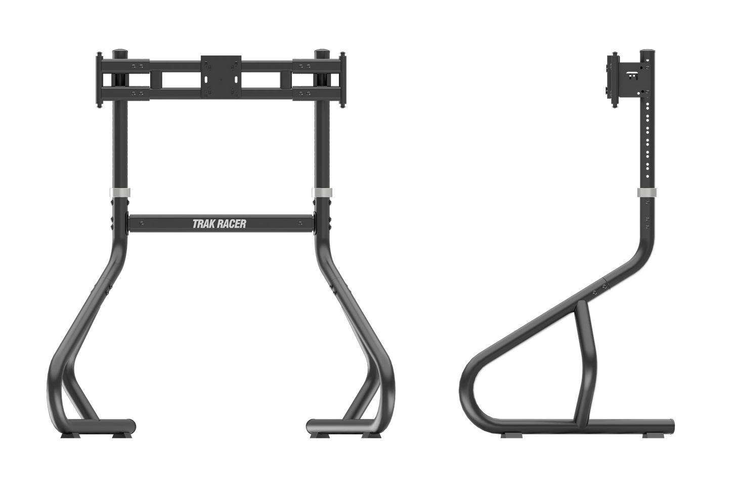Two black bike racks with 'Thor Racer' branding on a white background