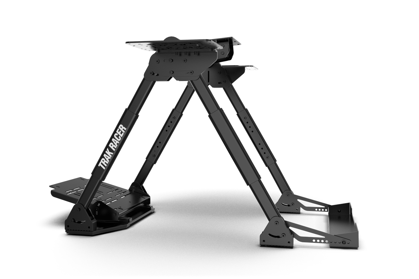 Black stand with 'Trail Racer' branding on a transparent background