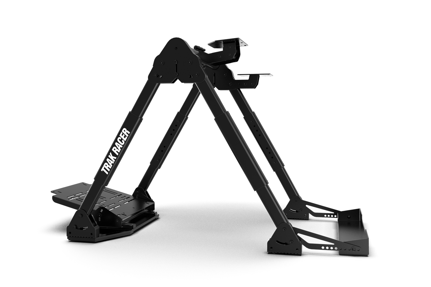 Black bike rack with 'Trike Racer' branding on a transparent background