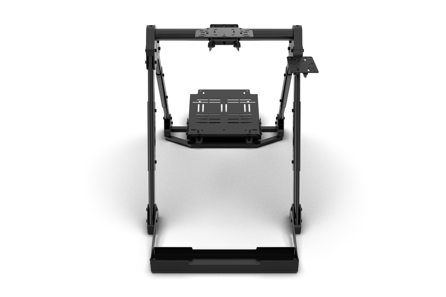 Black treadmill with a screen on a white background