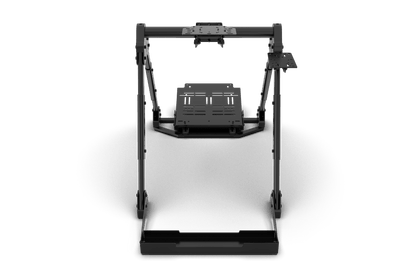 Black treadmill with a screen on a white background