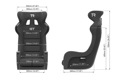 Trak Racer GT Pro Racing Bucket Seat fiberglass shell with carbon fiber finish