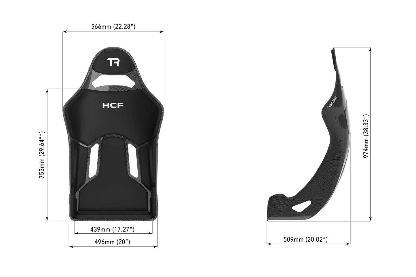 Trak Racer HCF hybrid Formula and GT sim racing seat