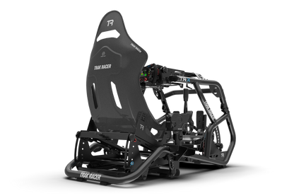 Trak Racer HCF carbon fiber seat installed on a sim racing cockpit