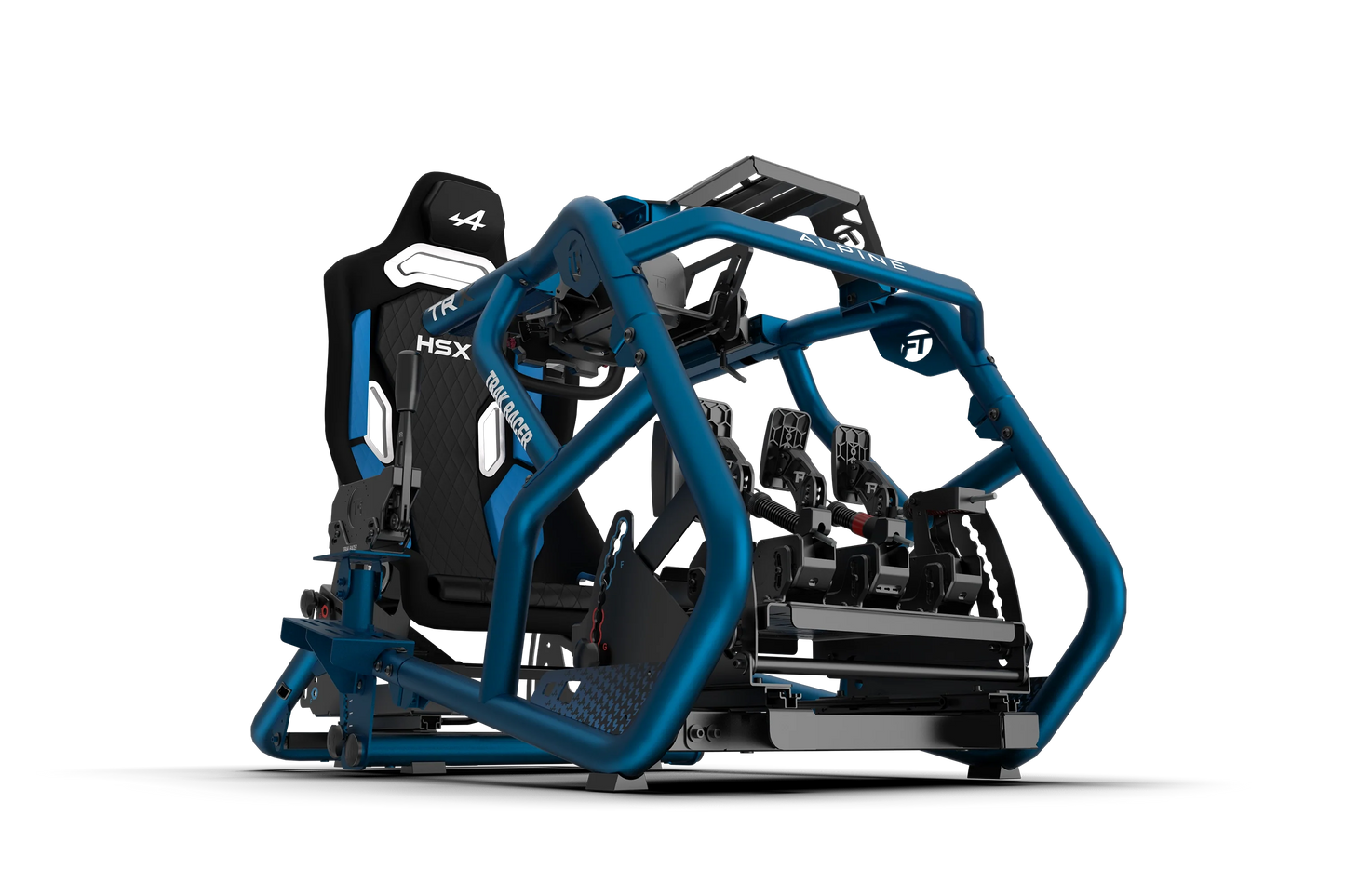 Trak Racer HSX fixed-back seat for a direct drive sim racing cockpit
