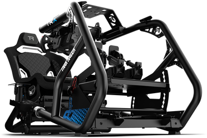 Black gaming chair with detailed design on a white background